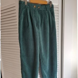 Green corduroy pants